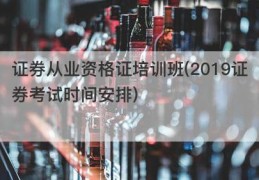 证券从业资格证培训班(2019证券考试时间安排)