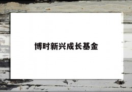 博时新兴成长基金(博时新兴成长基金050009净值)