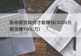 股指期货如何才能赚钱(3000元期货赚1000万)