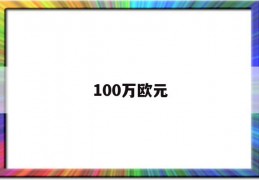 100万欧元(100万欧元等于多少元人民币)