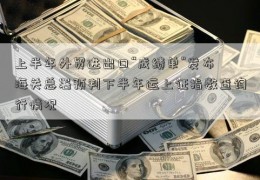 上半年外贸进出口“成绩单”发布 海关总署预判下半年运上证指数查询行情况